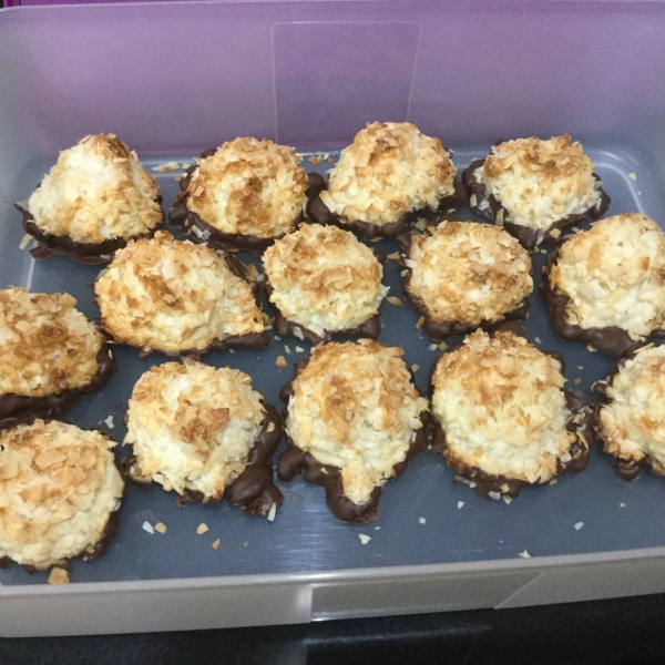 Chocolate-Dipped Coconut Macaroons