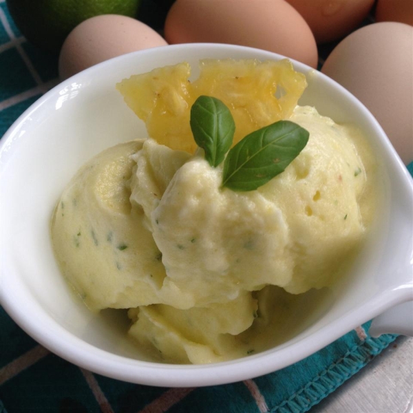 Pineapple and Basil Sorbet