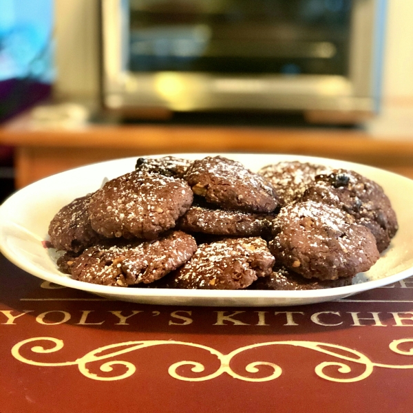 Air Fryer Triple-Chocolate Oatmeal Cookies