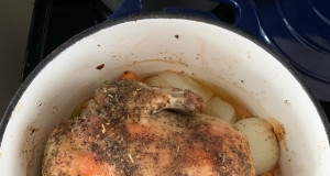 Roast Chicken with Apple, Onions, and Potatoes