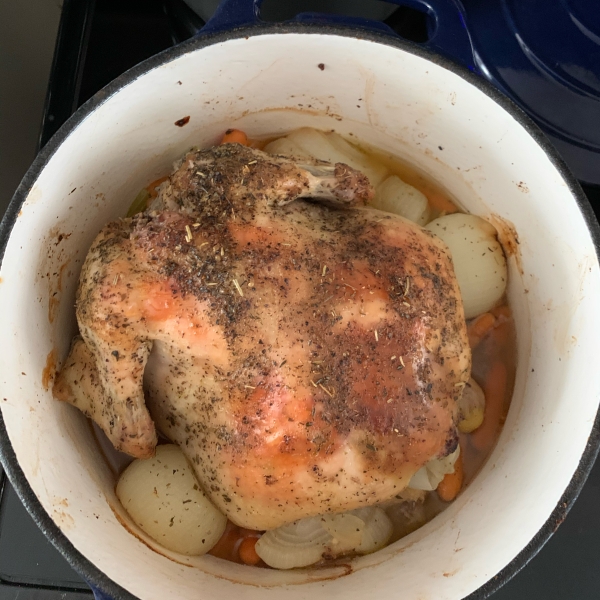 Roast Chicken with Apple, Onions, and Potatoes