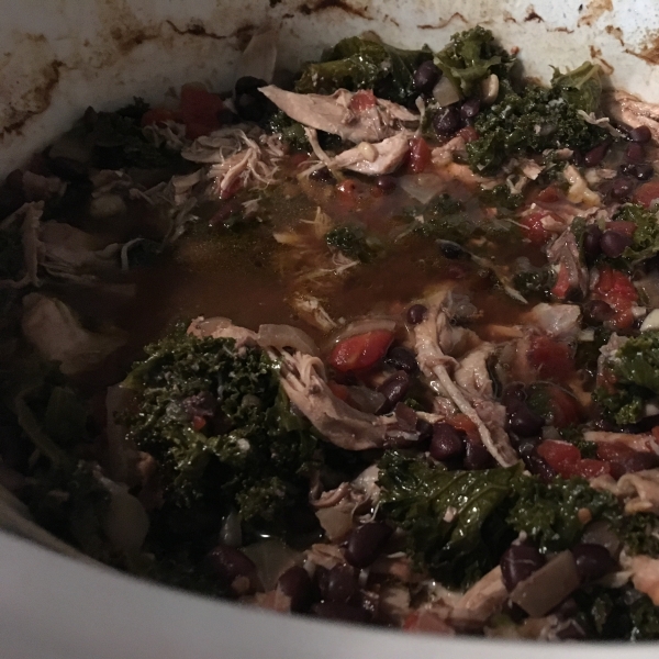 Smoked Paprika Chicken, Kale, and Bean Stew