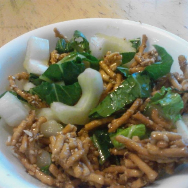 Bok Choy Salad with Chow Mein