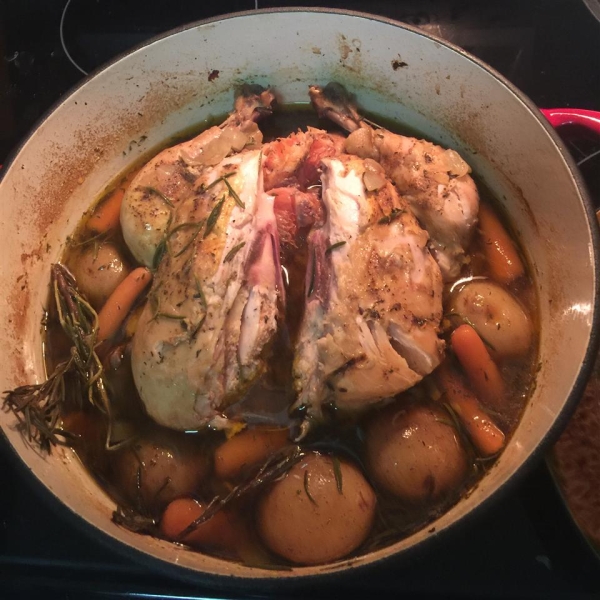 Slow Drunk Roasted Chicken