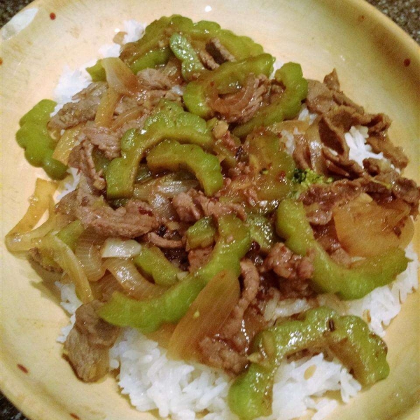 Bitter Melon and Black Bean Sauce Beef