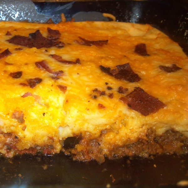 Bacon Cheeseburger Upside Down Pizza