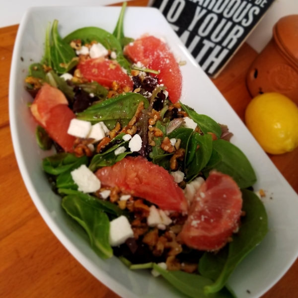 Citrus Spinach Salad with Feta and Cranberry Dressing