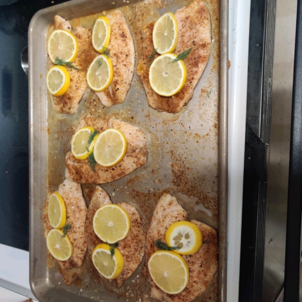 Hudson's Baked Tilapia with Dill Sauce