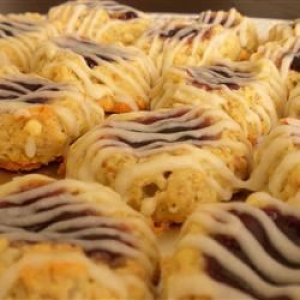 Tyler's Raspberry Thumbprints with White Chocolate Glaze
