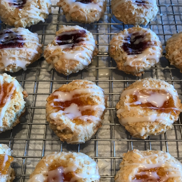 Tyler's Raspberry Thumbprints with White Chocolate Glaze