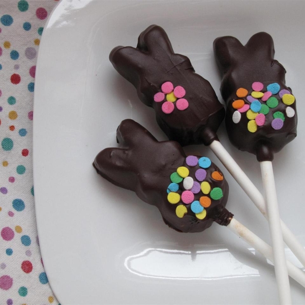 Instant Chocolate Covered Bunnies (On a Stick)