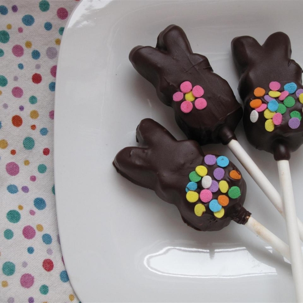 Instant Chocolate Covered Bunnies (On a Stick)