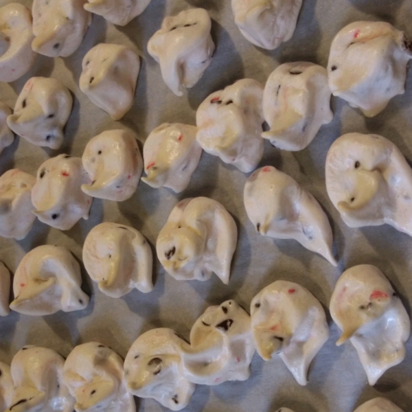 Chocolate Chip Candy Cane Meringue Cookies