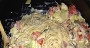 Tomato Alfredo Sauce with Artichokes