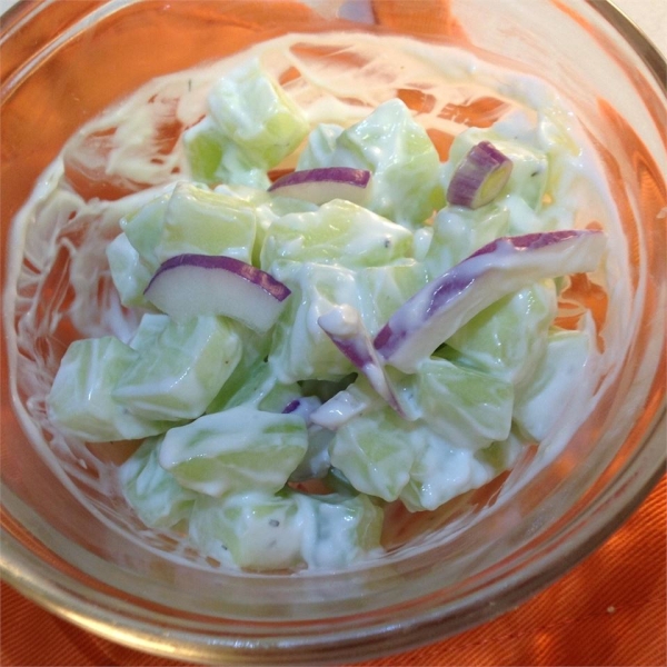 Aunt Gert's Sour Cream Cucumbers