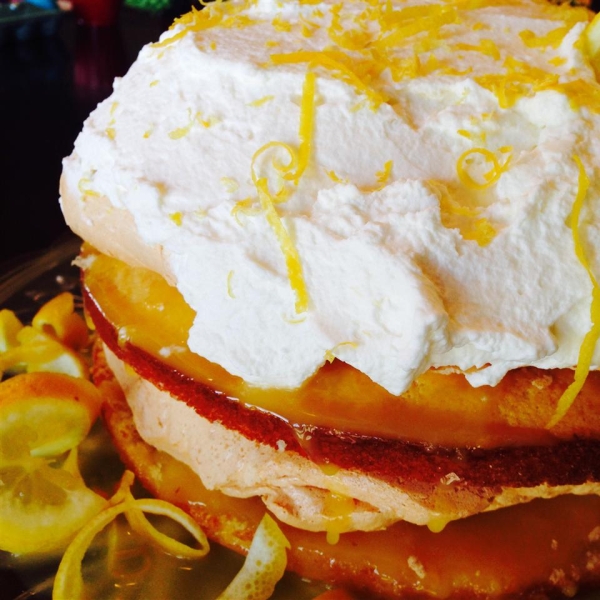 Lemon Meringue Cake with Lemon Curd Filling