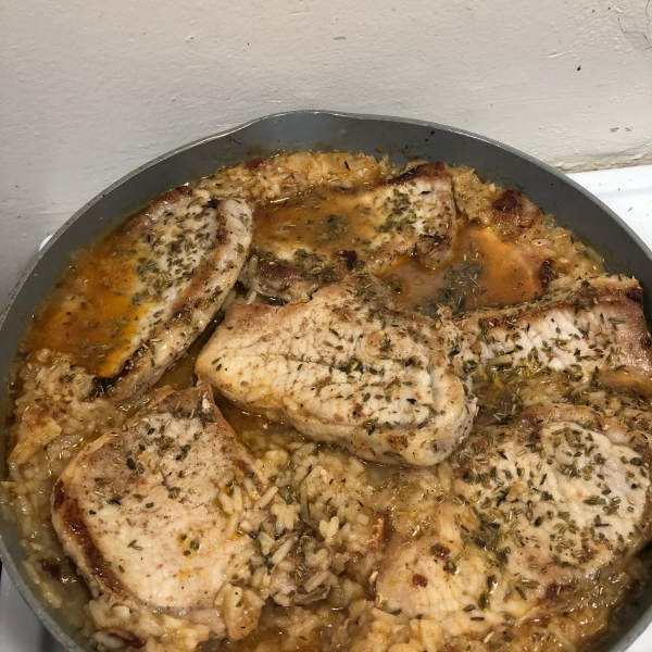 Pork Chops Over Rice