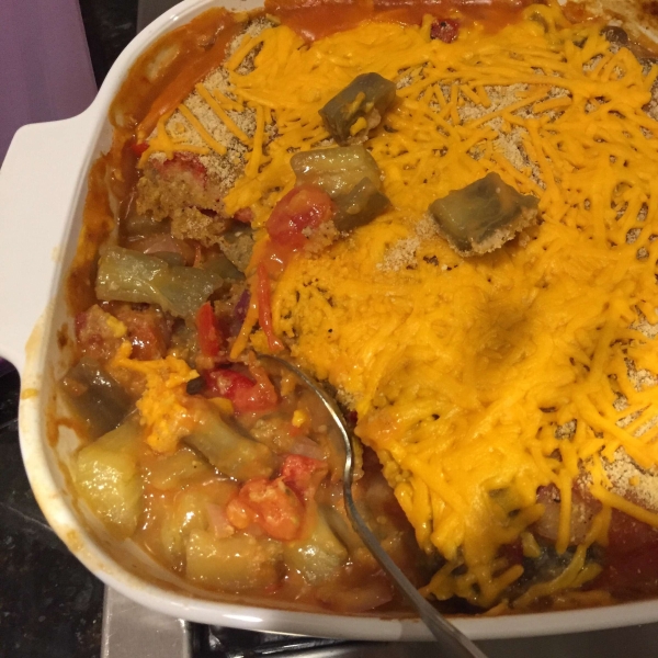 Cheesy Vegetable Casserole with Eggplant
