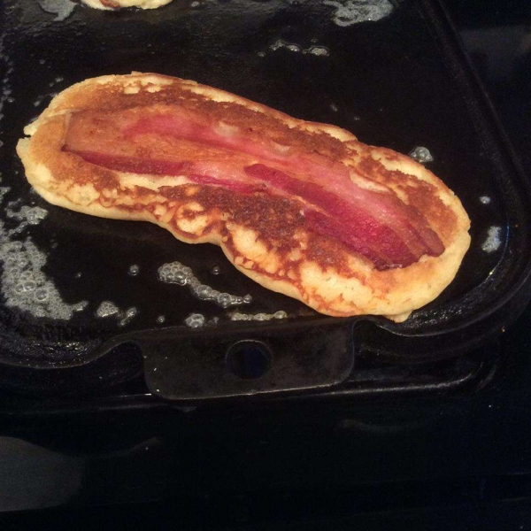 Bacon Pancake Strips with Maple-Peanut Butter Sauce