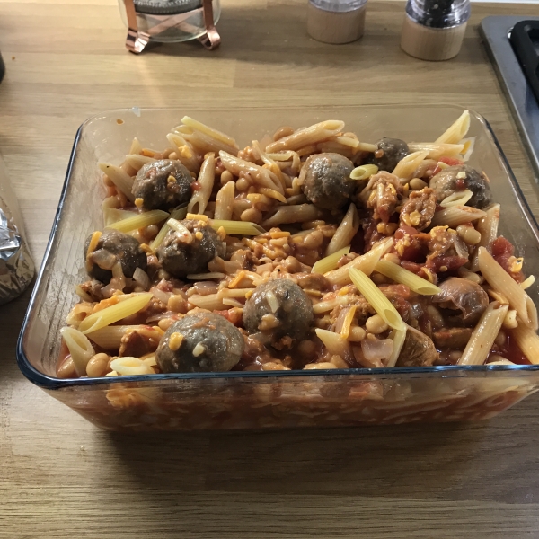 Easy Cheese-Topped Meatball Casserole