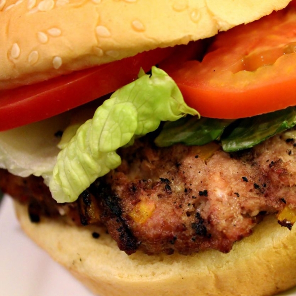 BBQ Feta and Hot Banana Pepper Turkey Burgers