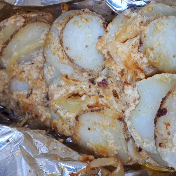 Grilled Onions and Potatoes