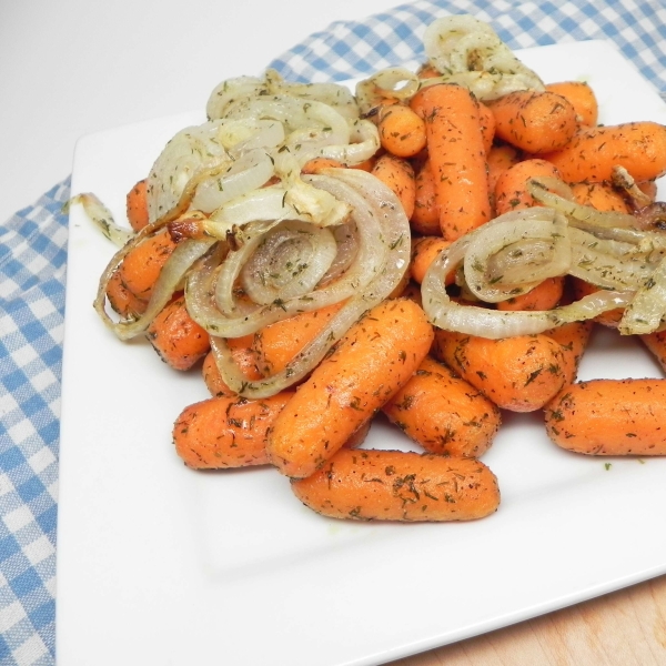 Roasted Carrots and Onions with Dill