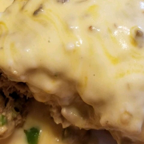 Cheeseburger Meatloaf with Mushroom Sauce