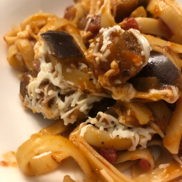 Mediterranean-Style Eggplant Pasta