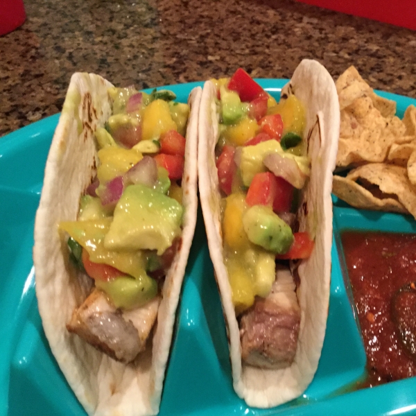 Healthy Fish Tacos with Mango Salsa