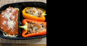 Vegetarian Stuffed Red Bell Peppers