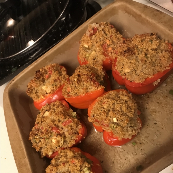 Vegetarian Stuffed Red Bell Peppers