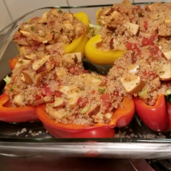 Vegetarian Stuffed Red Bell Peppers