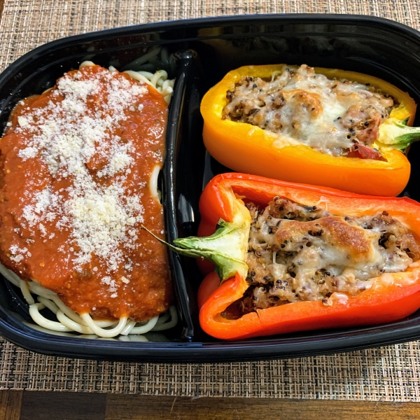 Vegetarian Stuffed Red Bell Peppers