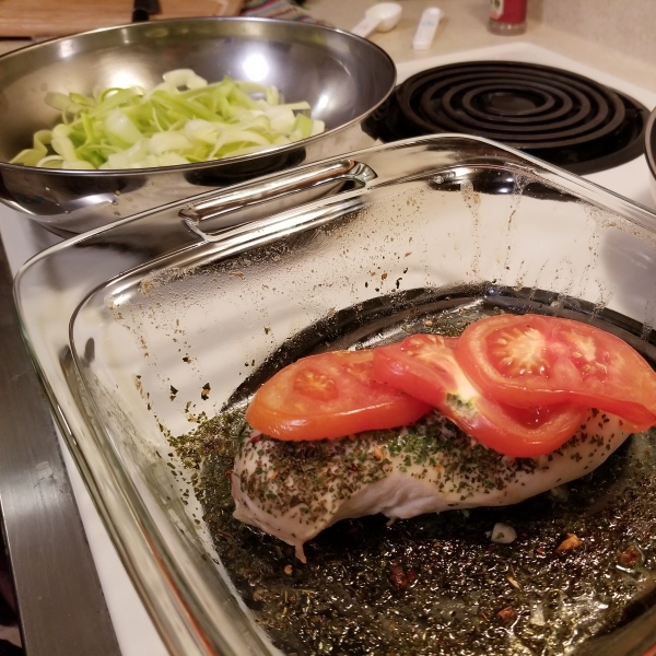 Chicken with Garlic, Basil, and Parsley