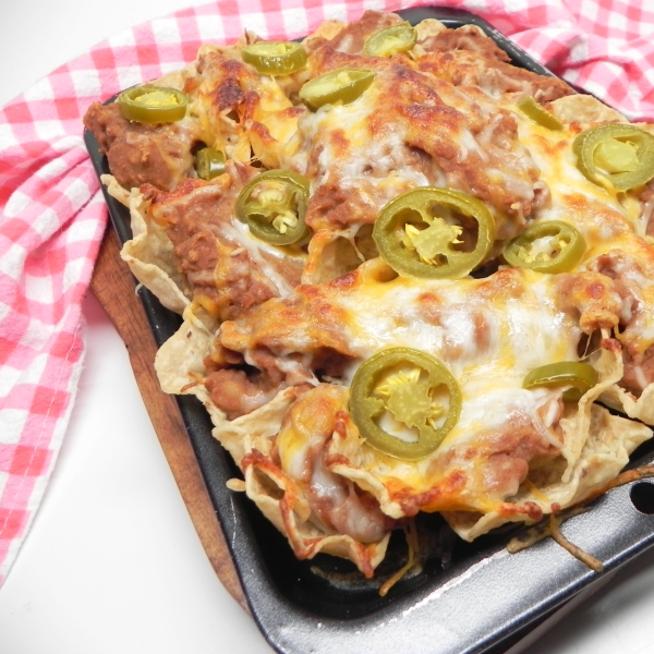 Easy Nachos with Refried Beans