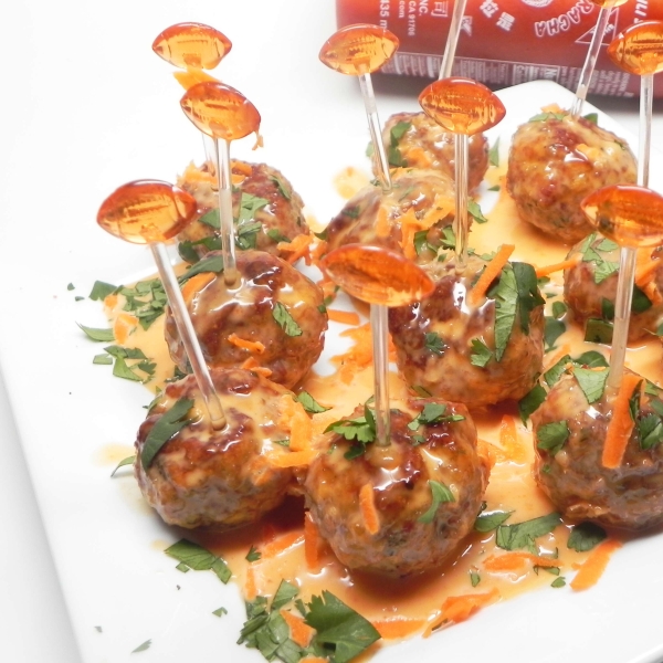 Bang Bang Sriracha Cocktail Meatballs