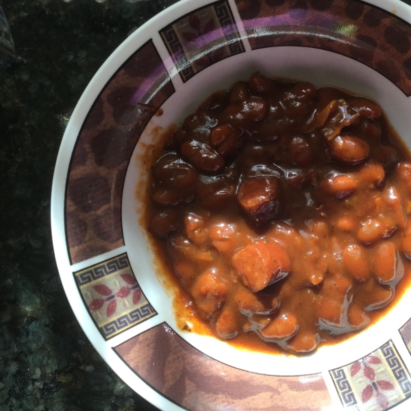 Bourbon and DP Baked Beans