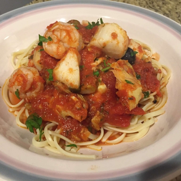 Shrimp, Clams, and Scallops Pasta