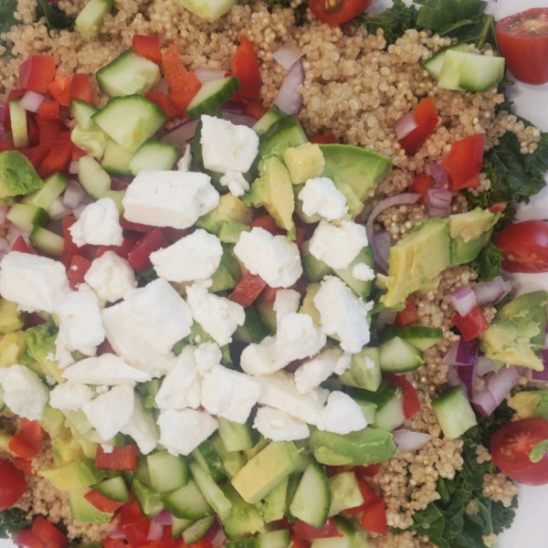 Kale, Quinoa, and Avocado Salad with Lemon Dijon Vinaigrette