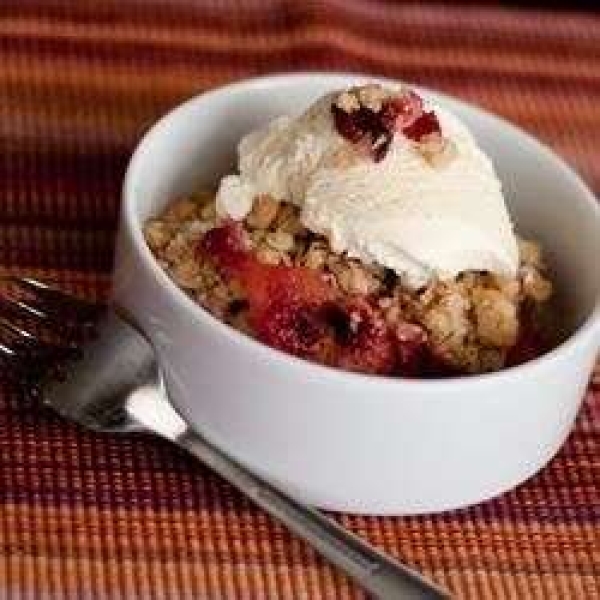 Apple Crisp with Cranberry Sauce