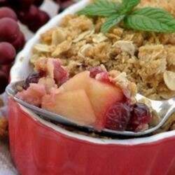 Apple Crisp with Cranberry Sauce