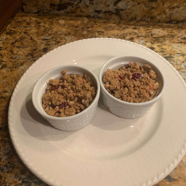 Apple Crisp with Cranberry Sauce