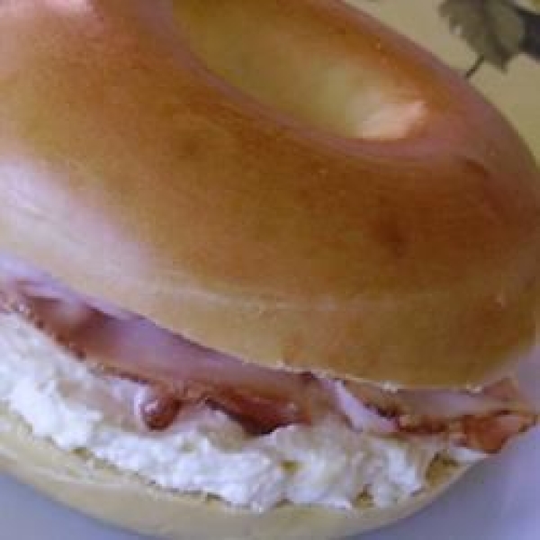 Ham Bagels With Honey Mustard Cream Cheese