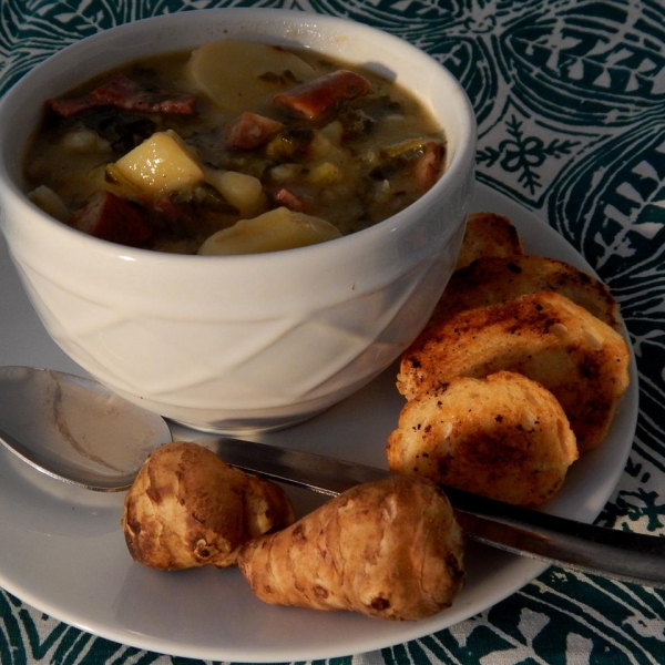 Sunchoke and Sausage Soup