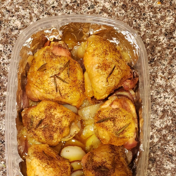 Rosemary-Roasted Chicken with Apples and Potatoes