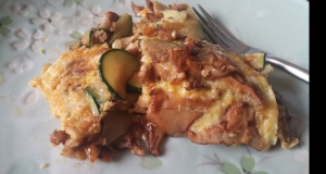 Keto Omelet with Zucchini and Chanterelle Mushrooms