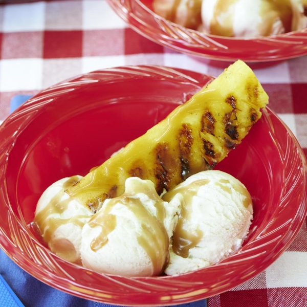 Grilled Pineapple Butterscotch Sundaes