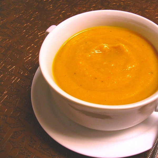 Butternut Squash Soup with Persimmon