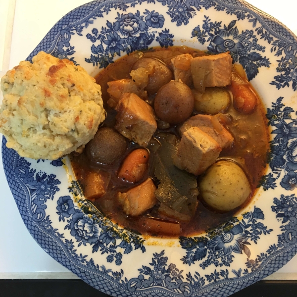 Pork Rib Stew with Sage Cornmeal Dumplings